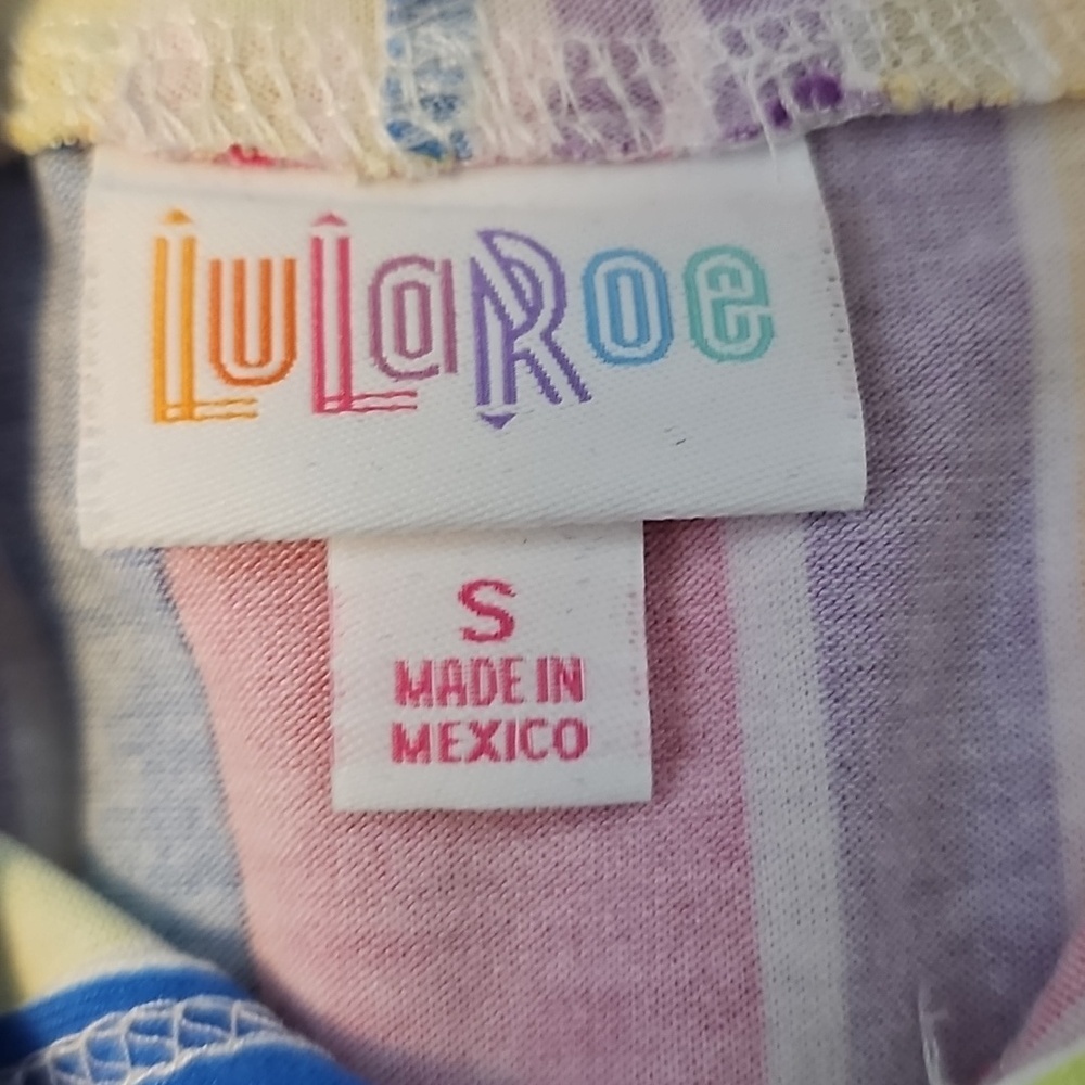 LuLaRoe Pink, Purple & Blue Striped Hooded Tank - Picture 3 of 4